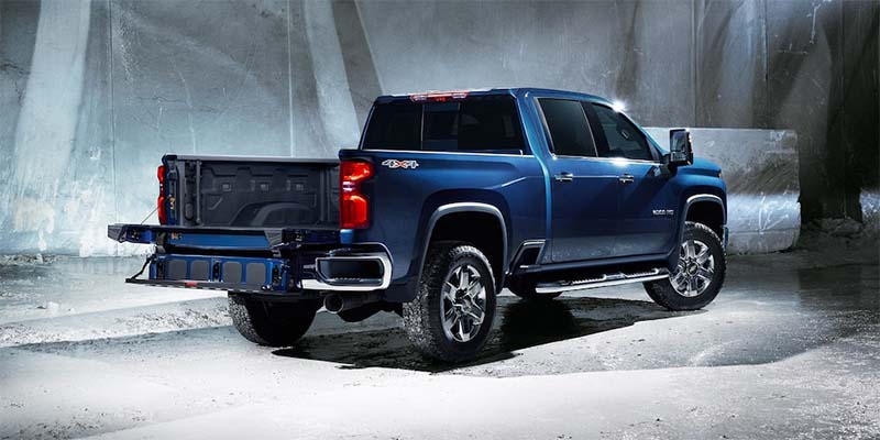 Chevrolet Silverado 3500 in Blue Color, Back View